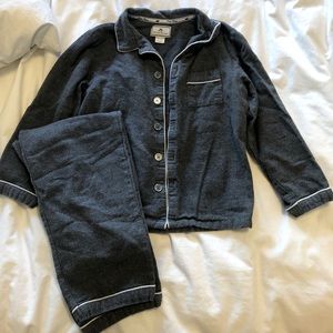 Petite Plume gray flannel pajama set size 8